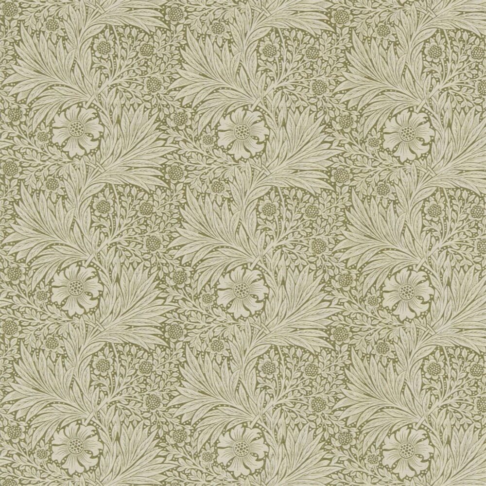 green botanical linen fabric from William Morris & Co