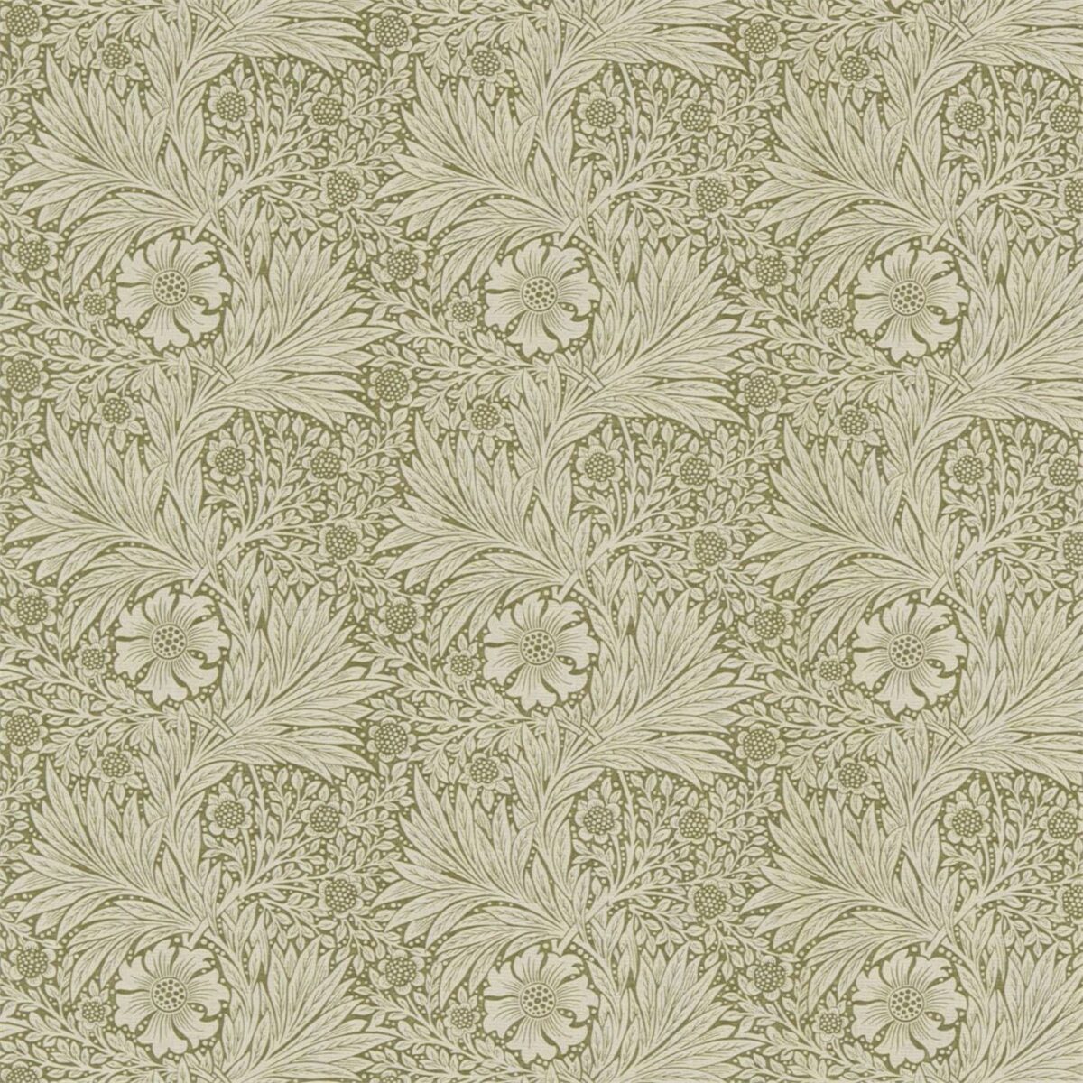 green botanical linen fabric from William Morris & Co