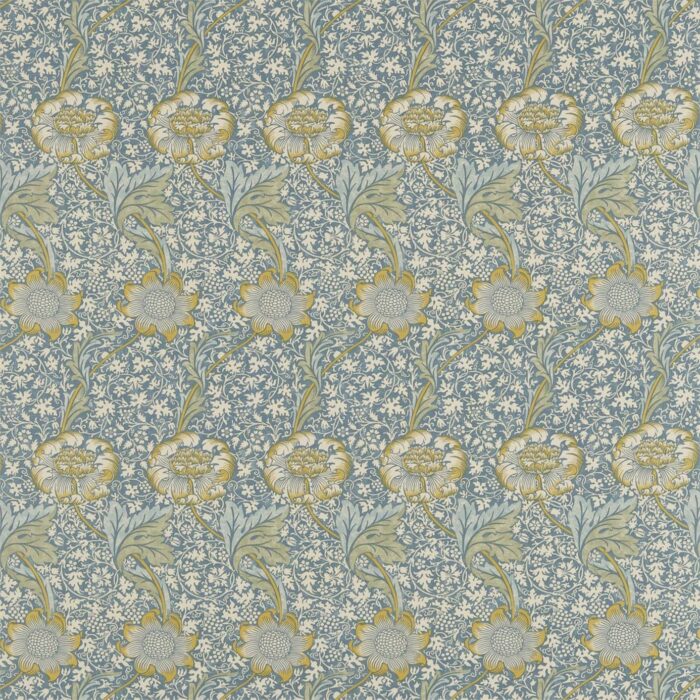 Kennet Fabric - Sea Blue / Lichen swatch