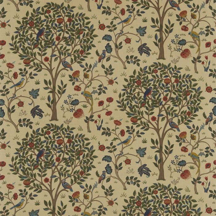 Kelmscott Tree Fabric - Forest / Gold swatch