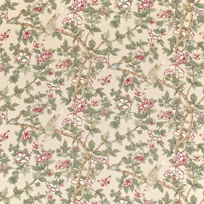Caverley Fabric - Rose / Pewter swatch