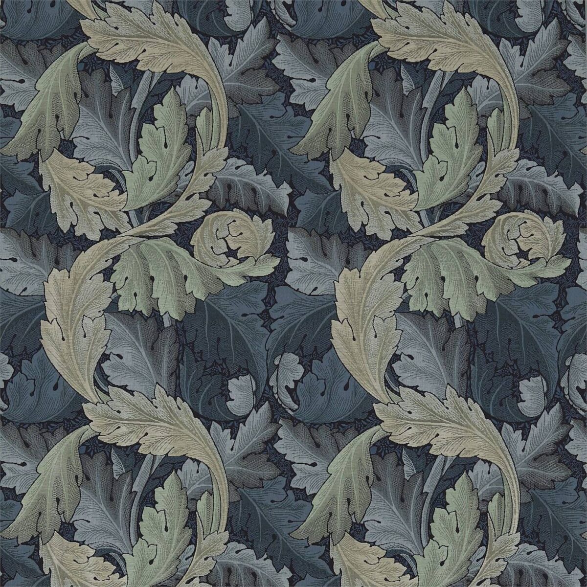 blue botanical cotton fabric from William Morris & Co