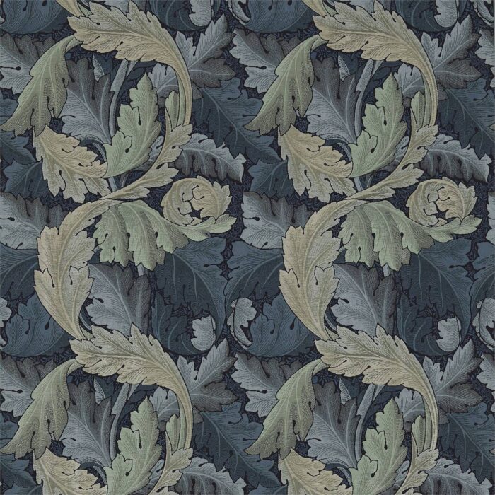 Acanthus Tapestry Fabric - Indigo / Mineral swatch
