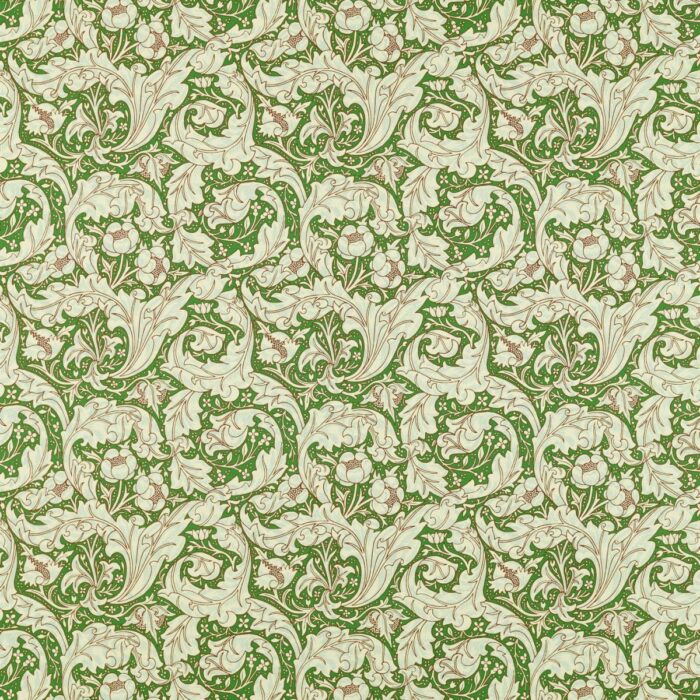 Bachelors Button Fabric - Leaf Green / Sky swatch