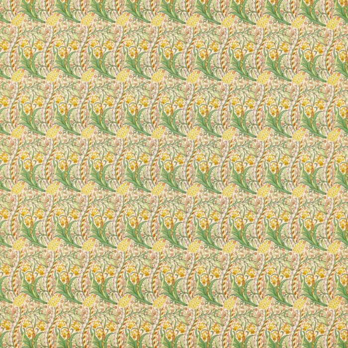 Daffodil Fabric - Pink / Leaf Green swatch