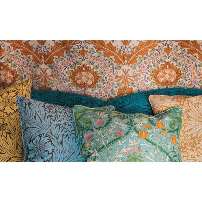 Marigold Fabric - Sky / Chocolate swatch