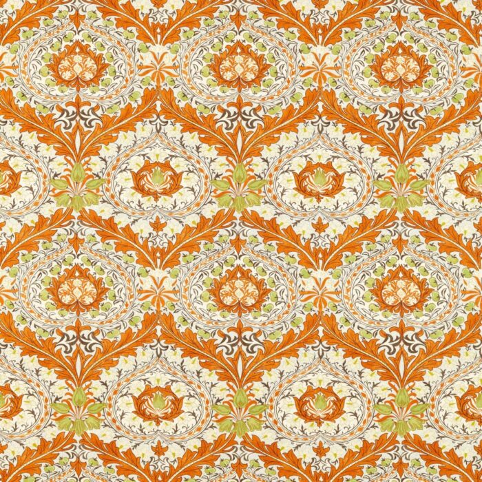 Merton Fabric - Burnt Orange / Chartreuse swatch