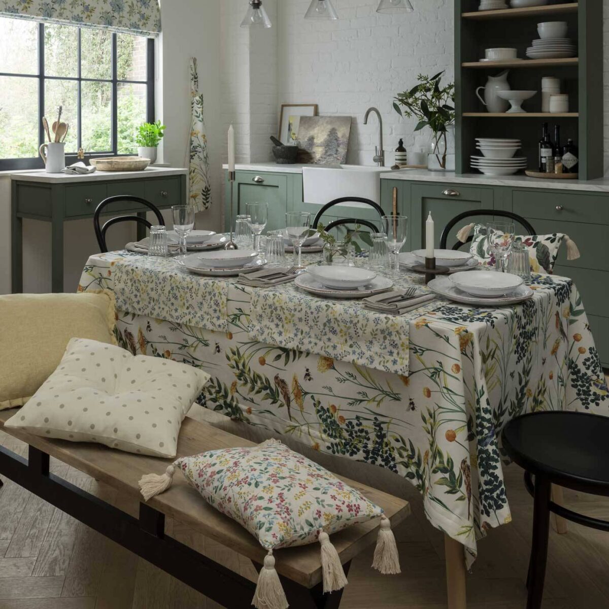 Rosebud Fabric - Sage by Rosebud Fabric - Sage from