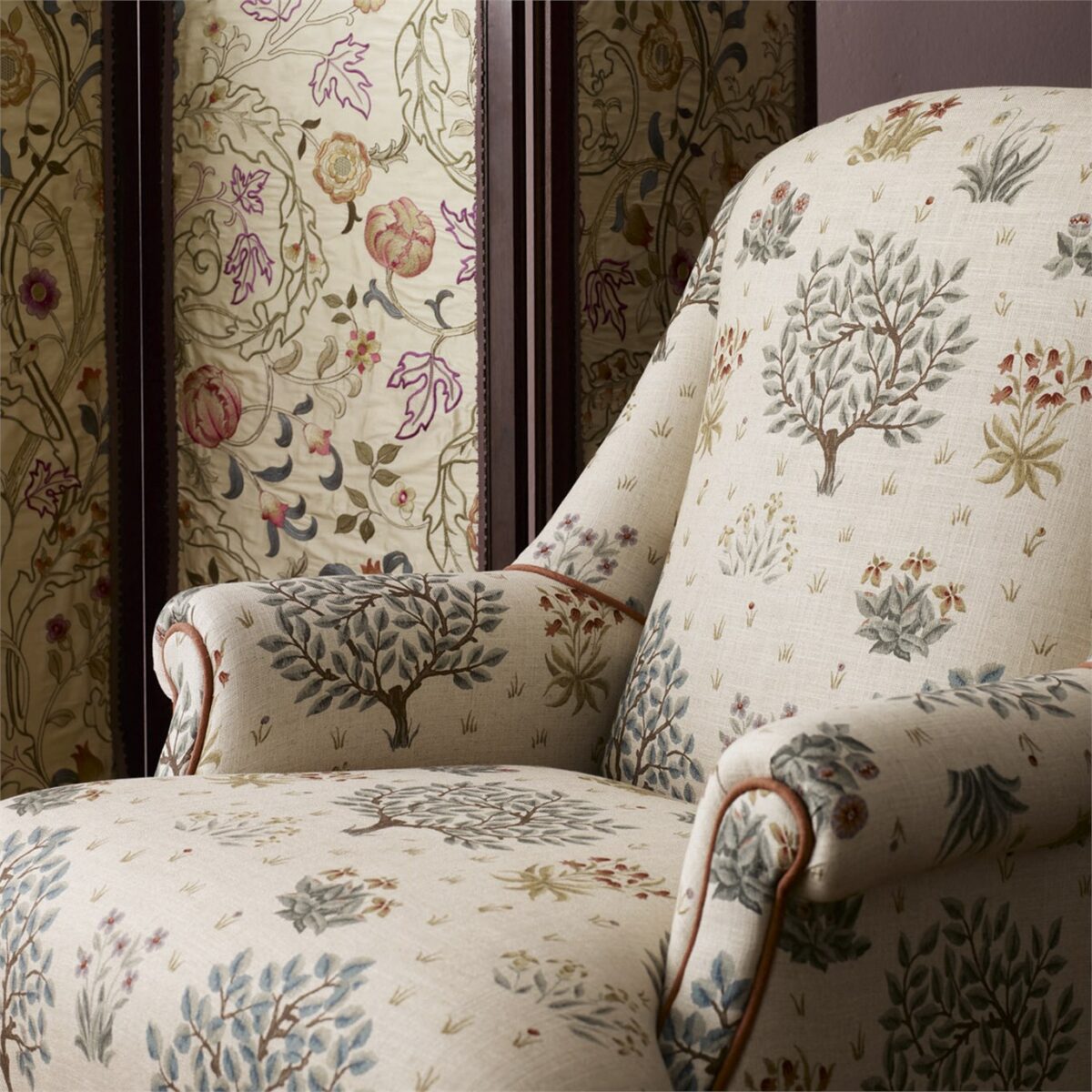 Orchard Fabric - Forest / Indigo by Orchard Fabric - Forest / Indigo from