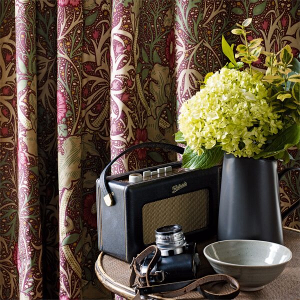 Morris Seaweed Fabric - Ink / Woad by Morris Seaweed Fabric - Ink / Woad from
