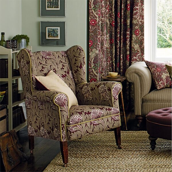 Morris Seaweed Fabric - Ink / Woad by Morris Seaweed Fabric - Ink / Woad from