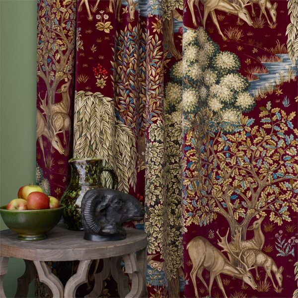 The Brook Fabric - Tapestry Red from