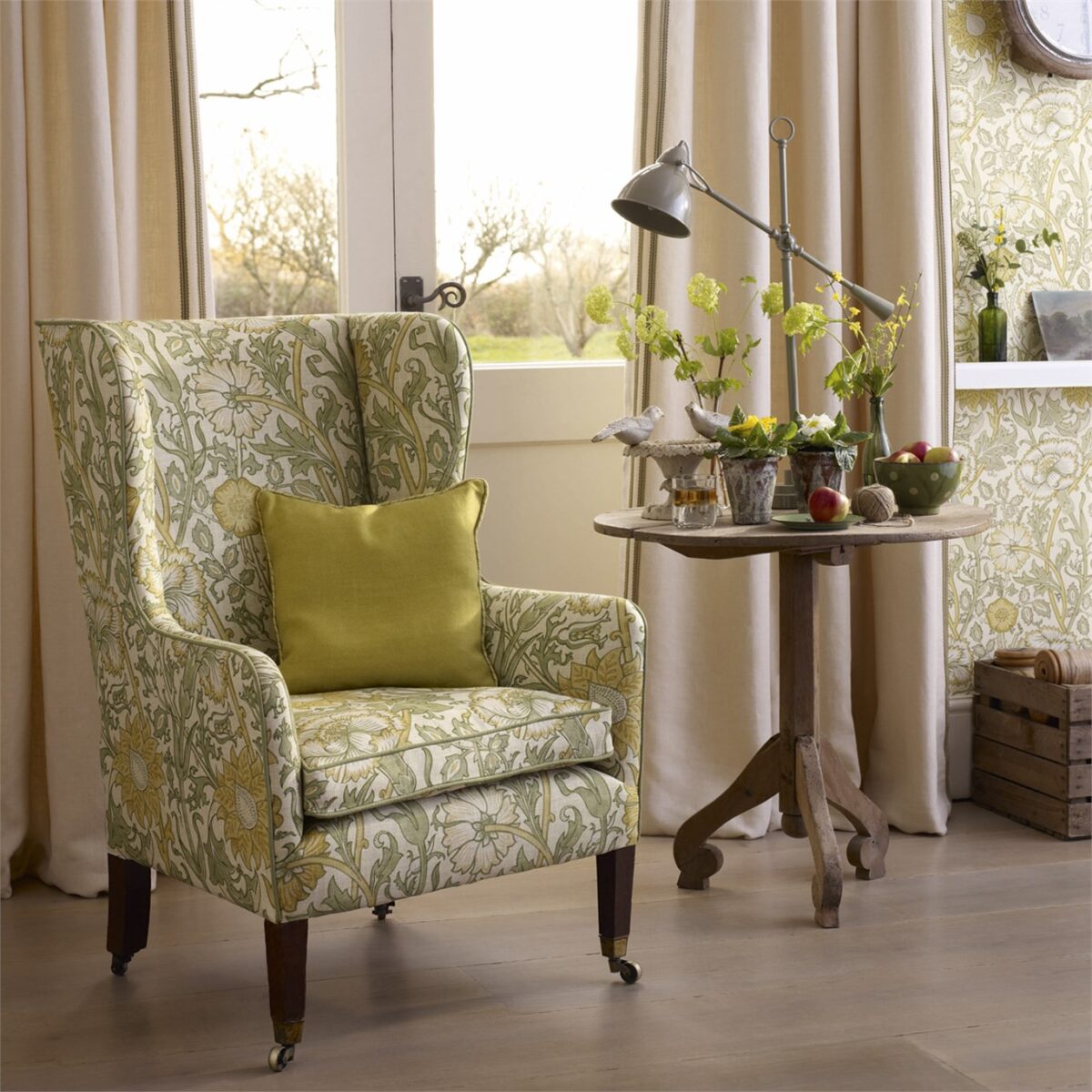 Pink & Rose Fabric - Cowslip / Fennel from