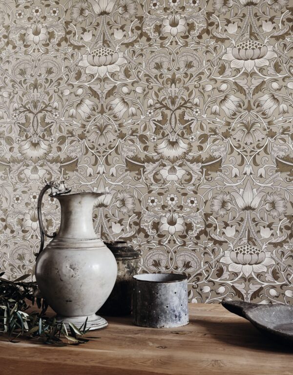 Pure Lodden Wallpaper - Charcoal / Gold from