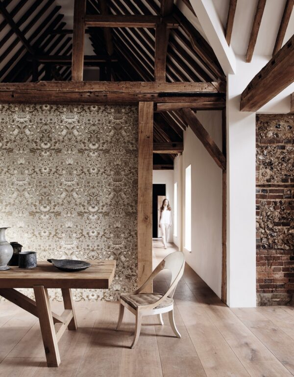 Pure Lodden Wallpaper - Charcoal / Gold from