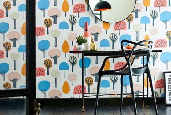 Liora Wallpaper - Watermelon / Tangerine / Lake by Liora Wallpaper - Watermelon / Tangerine / Lake from