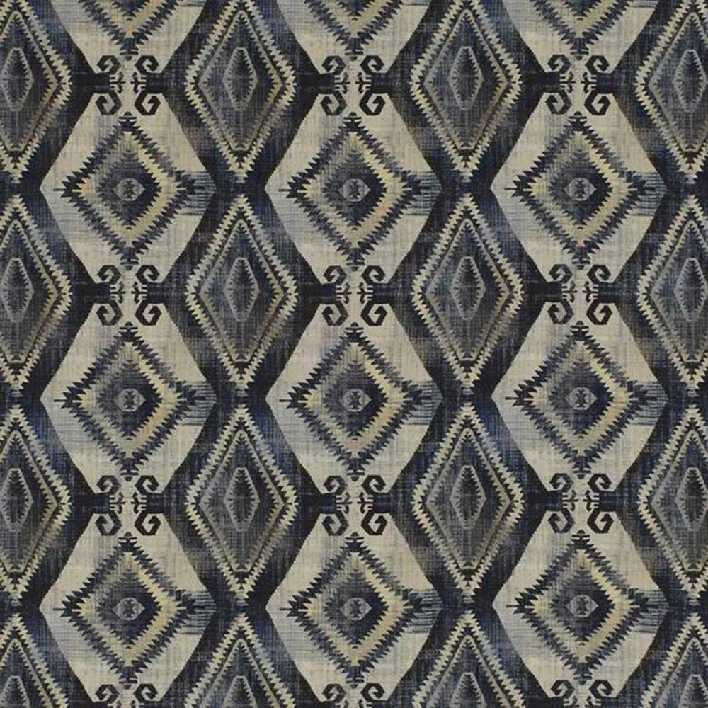 blue geometric woven fabric from Porter & Stone
