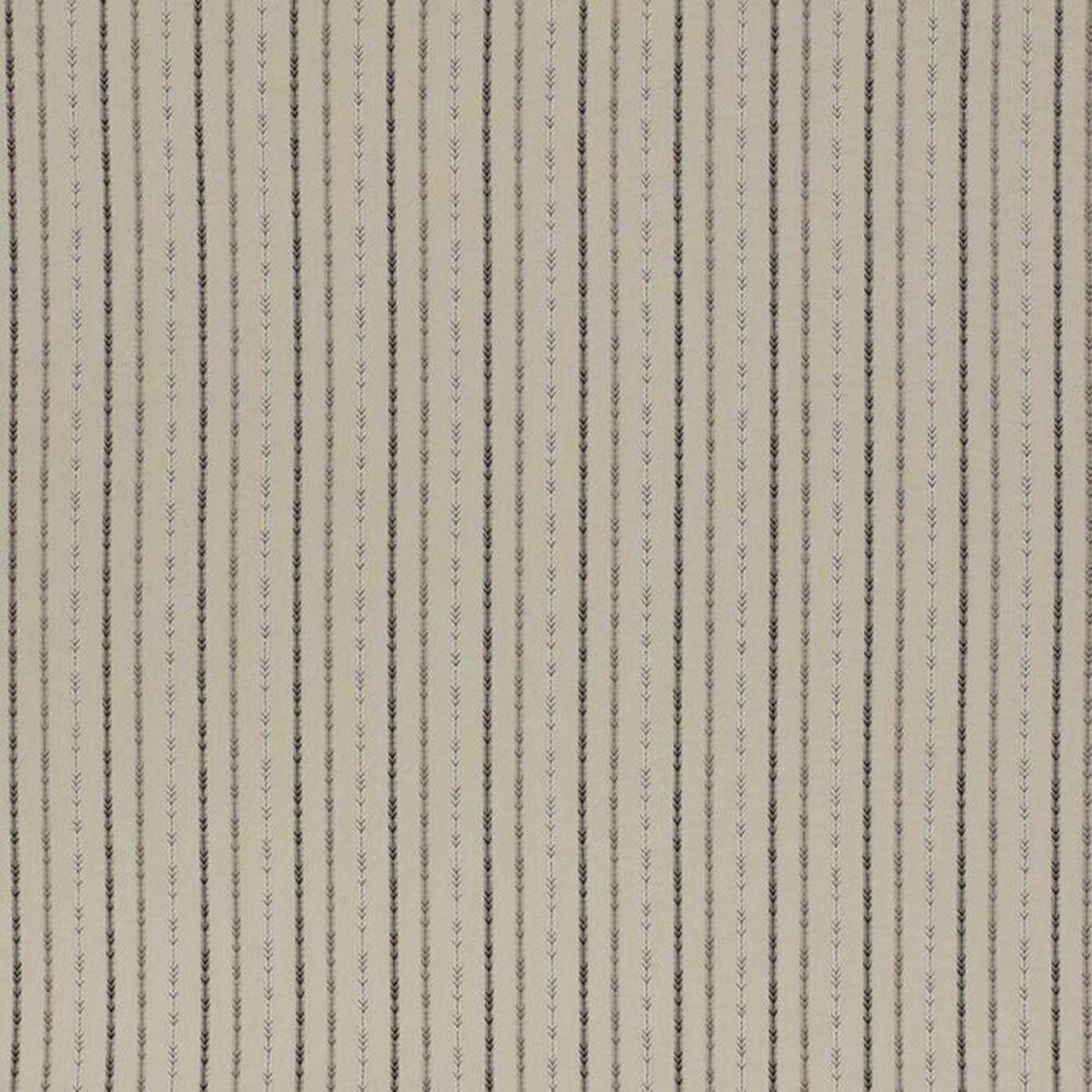 Maya Stripe Fabric - Charcoal by black-grey striped embroideried fabric from Porter & Stone