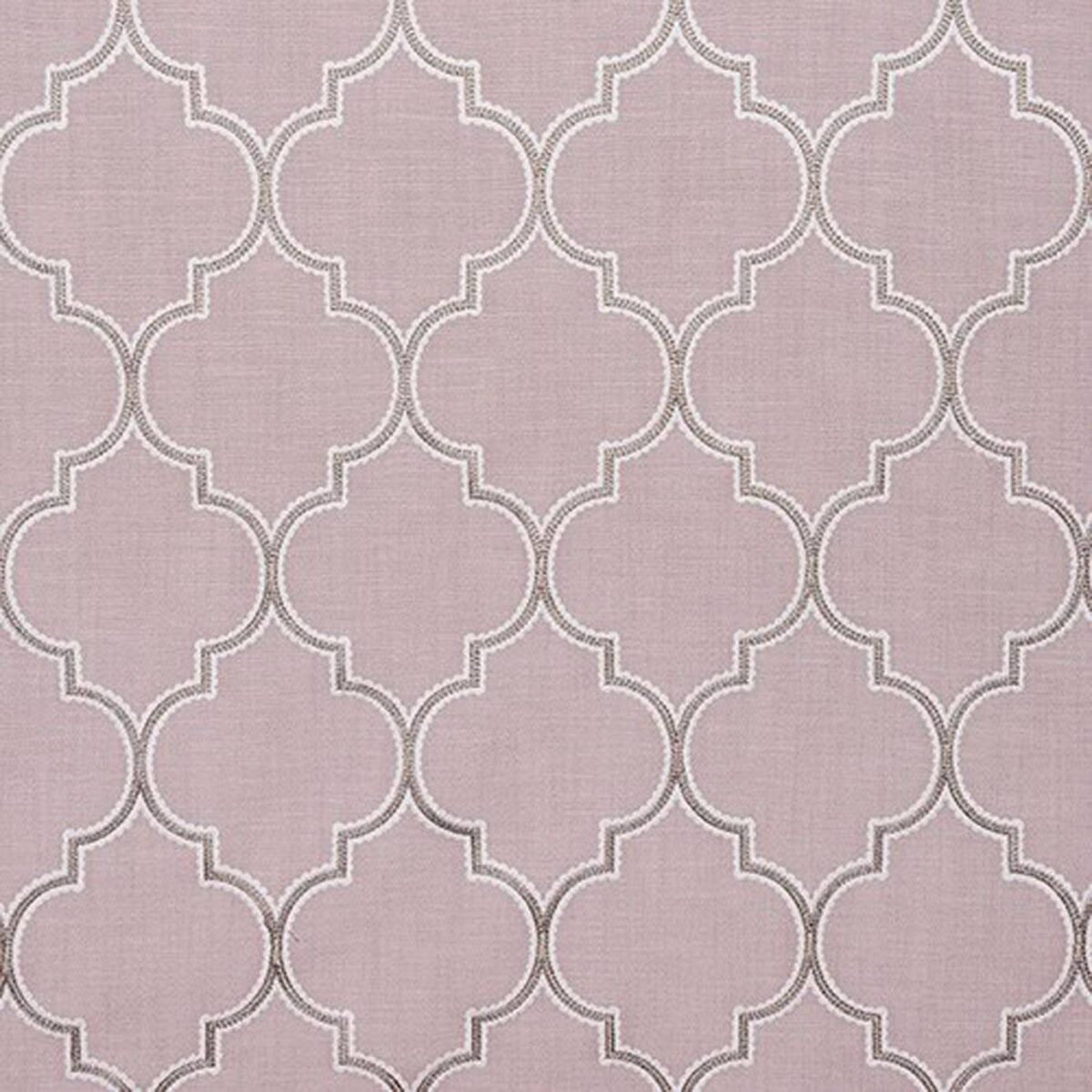 Sumba Fabric - Blush by purple geometric embroideried fabric from Porter & Stone
