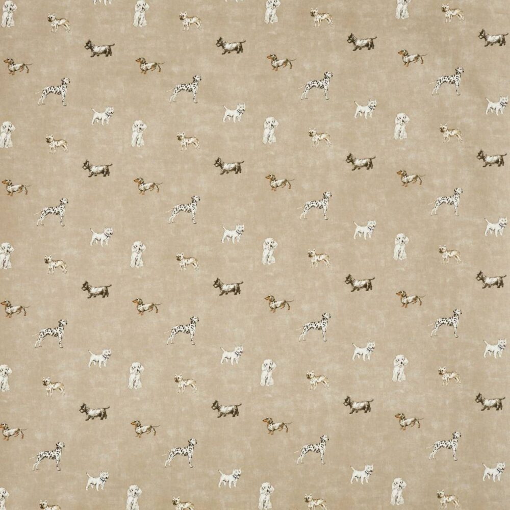 white animal cotton fabric from Prestigious Textiles