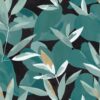 black-grey botanical wallpaper from caselio