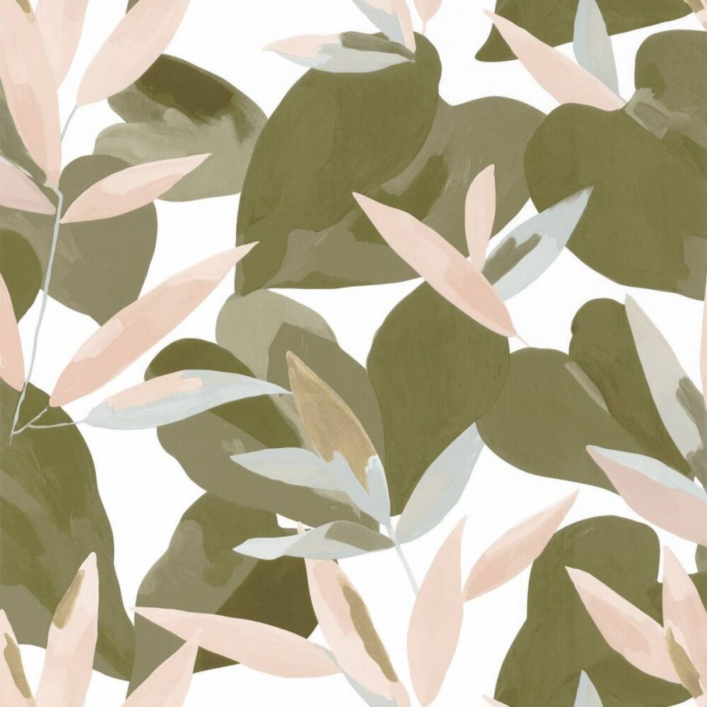 Influence Wallpaper - Kaki Beige Dore by green botanical wallpaper from caselio