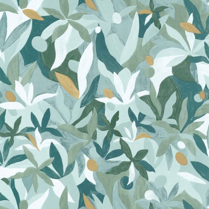Fauve Wallpaper - Vert Emeraude Dore swatch