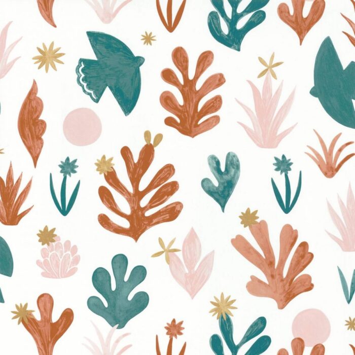 Liberte Wallpaper - Terracotta / Rose / Dore – Terracotta Rose Dore swatch