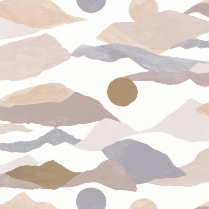Voyages Wallpaper - Beige / Taupe / Dore swatch
