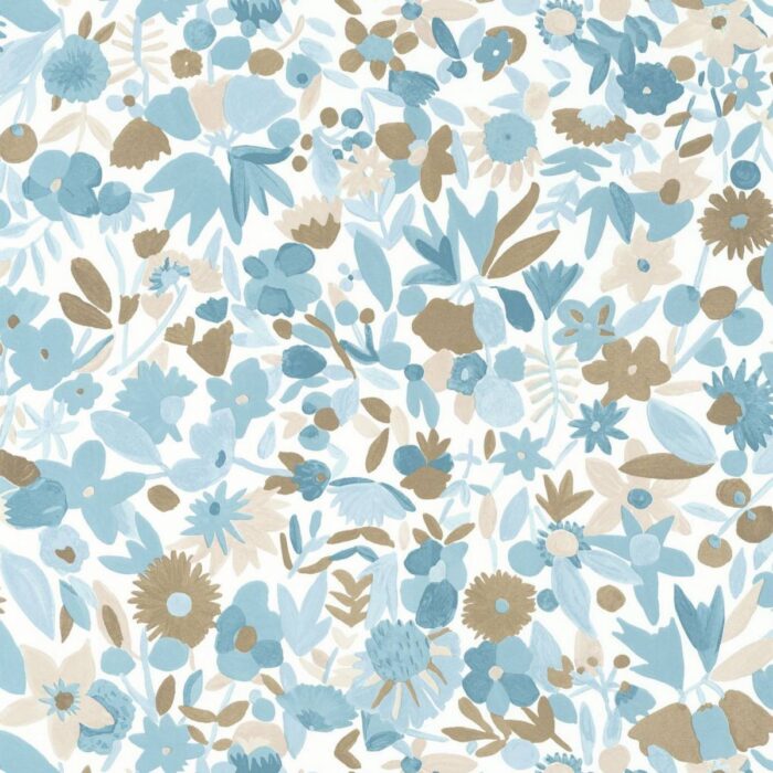 Naivete Wallpaper - Bleu Beige Dore swatch