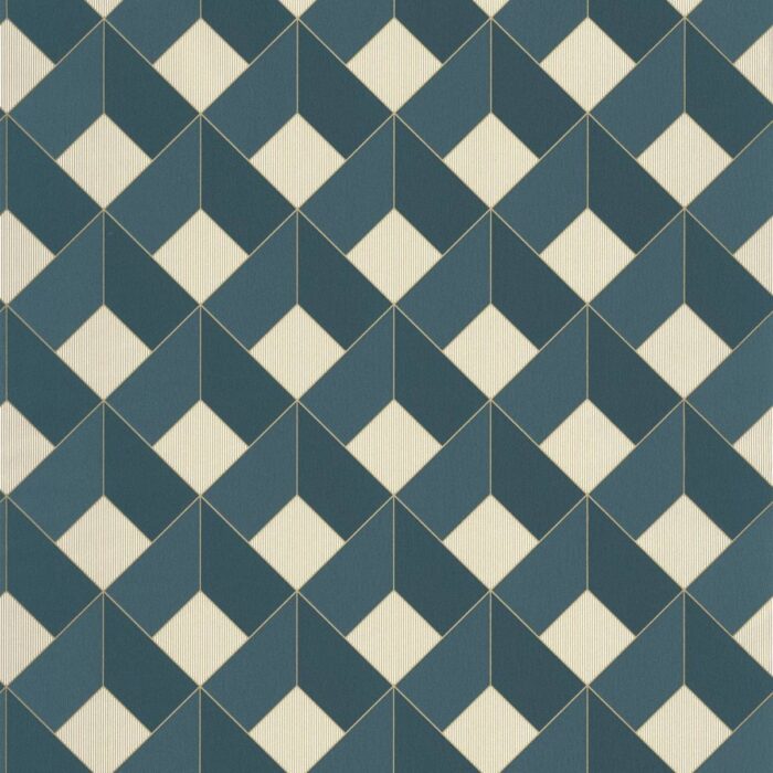 Spaces Square Wallpaper - Blue Canard swatch