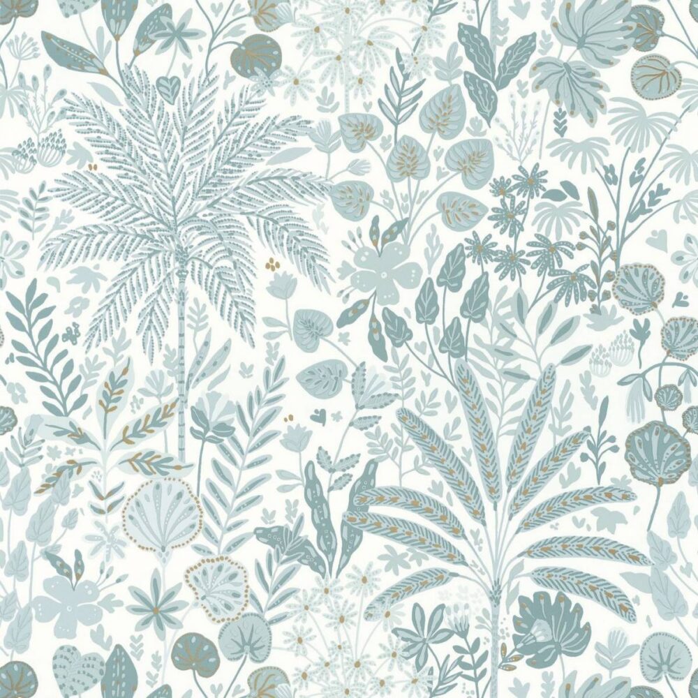 Hygge Hope Wallpaper - Smoke Blue Dore by blue botanical wallpaper from caselio