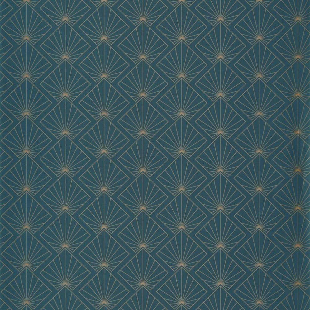 Sunrise Wallpaper - Teal Blue Dore by green geometric wallpaper from caselio
