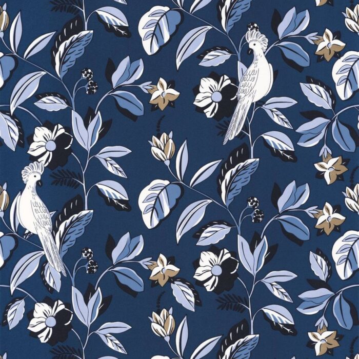 Sweet Feathers Wallpaper - Midnight Blue Dore swatch