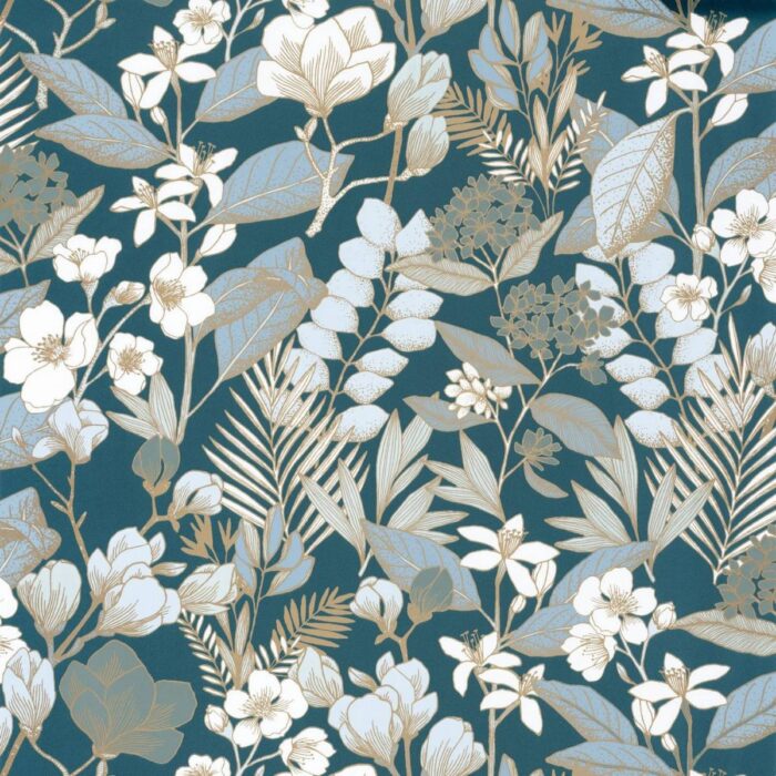 Lovely Field Wallpaper - Teal Blue Dore swatch