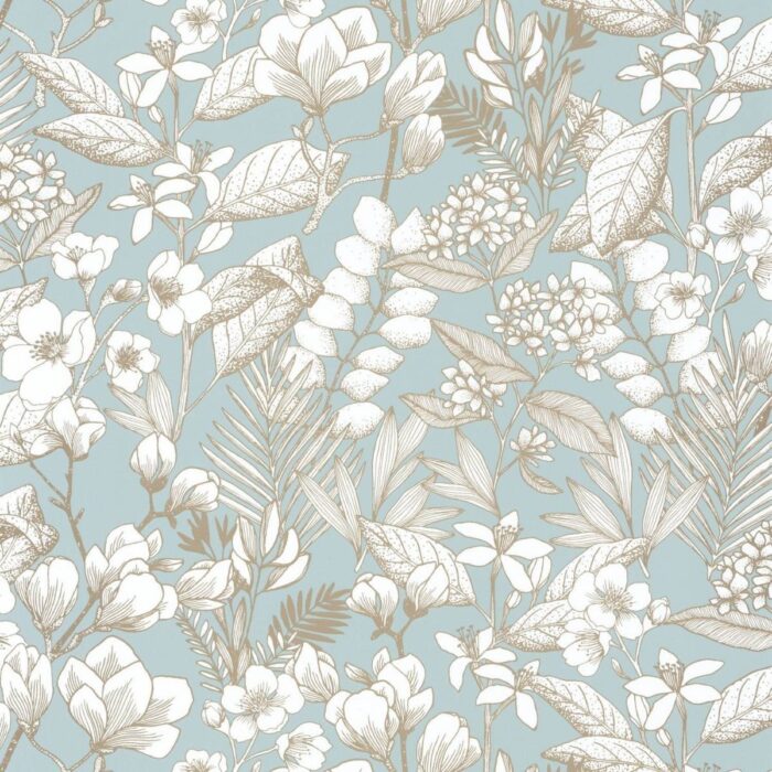 Lovely Field Wallpaper - Smoke Blue Dore swatch