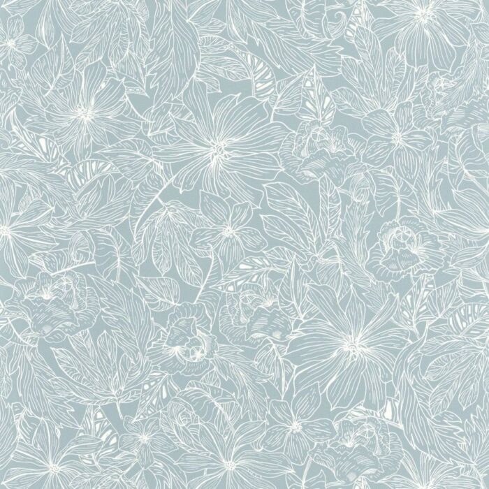 Tropical Sun Wallpaper - Smoke Blue swatch