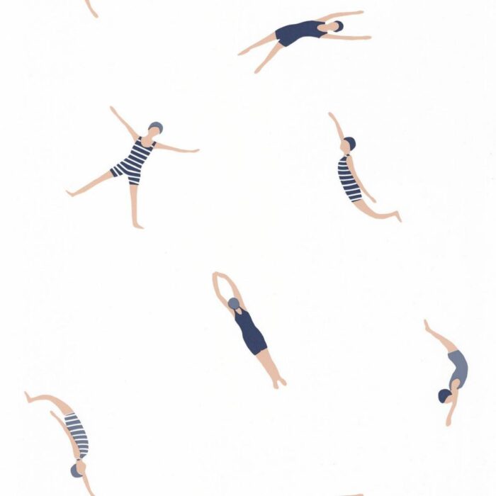 Funny Swim Wallpaper - Midnight Blue swatch