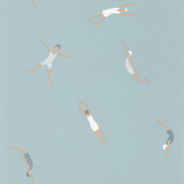 Funny Swim Wallpaper - Smoke Blue swatch