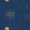 blue geometric wallpaper from caselio