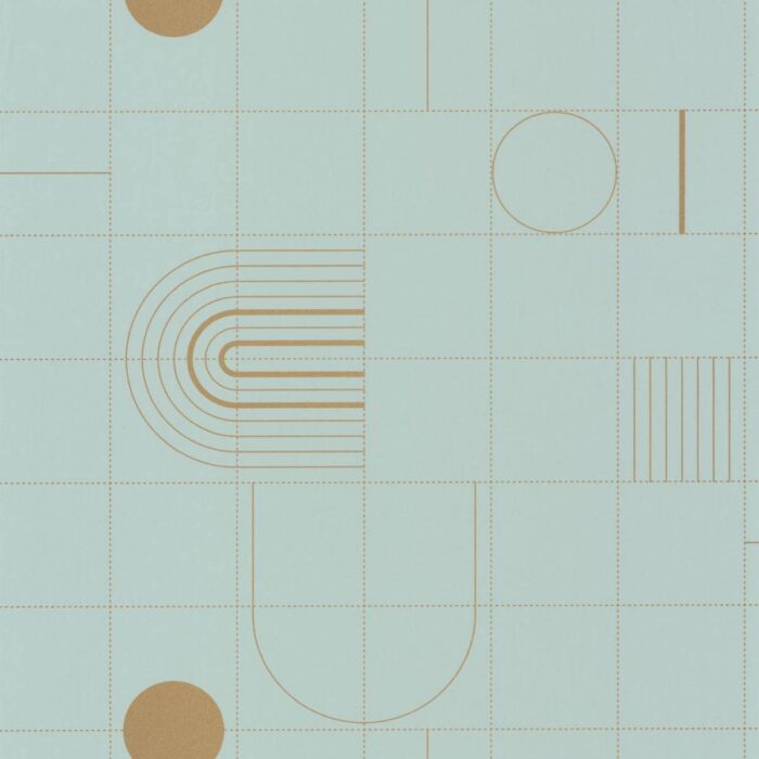 Golden Curves Wallpaper - Smoke Blue Dore swatch