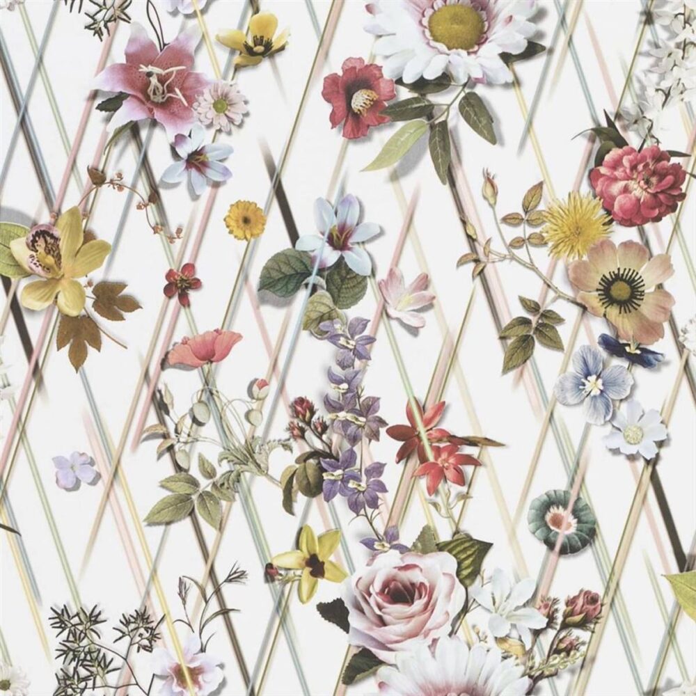 multicolour botanical wallpaper from christian lacroix