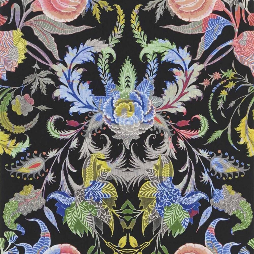Noailles Wallpaper - Nuit by multicolour botanical wallpaper from christian lacroix