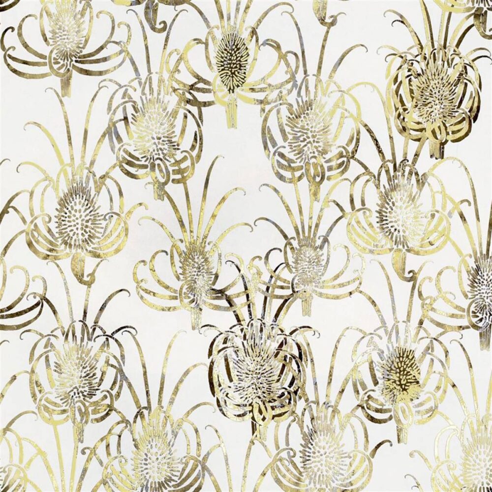 Les Centaurees Wallpaper - Mordore by brown botanical wallpaper from christian lacroix