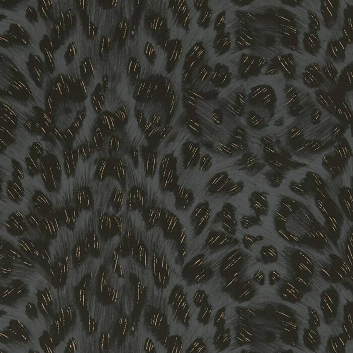 Felis Wallpaper - Charcoal / Rose Gold swatch