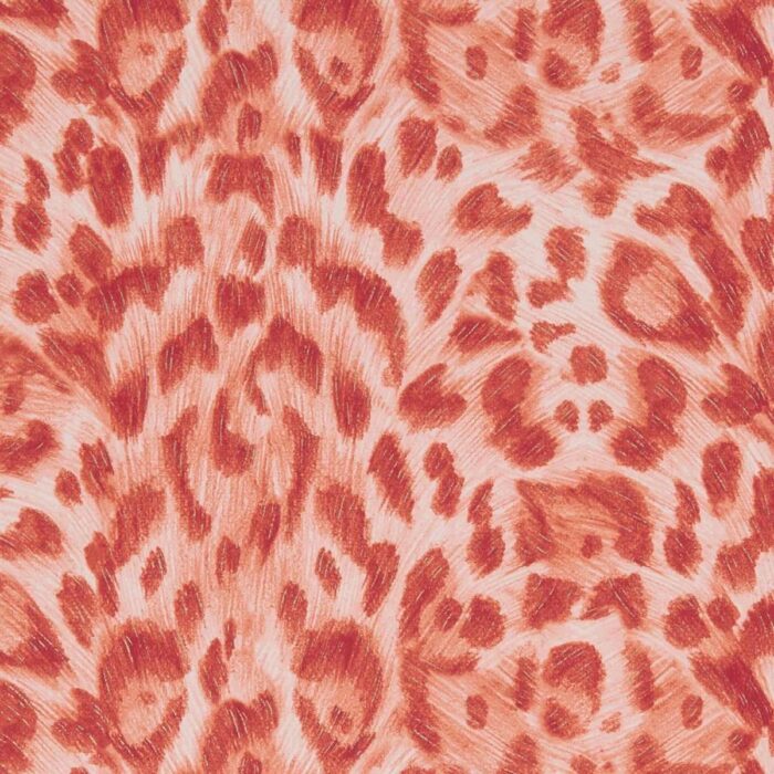 Felis Wallpaper - Red / Rose Gold swatch
