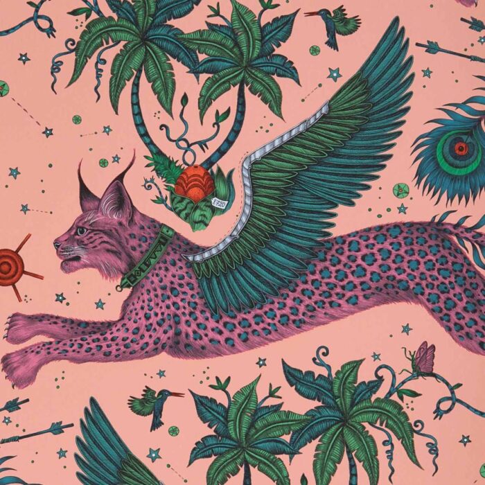 Lynx Wallpaper - Coral swatch