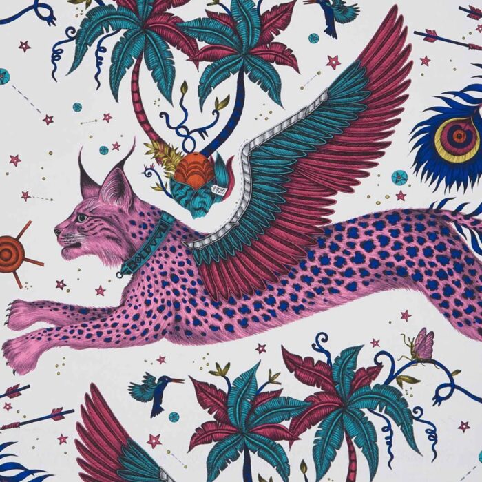 Lynx Wallpaper - Magenta swatch