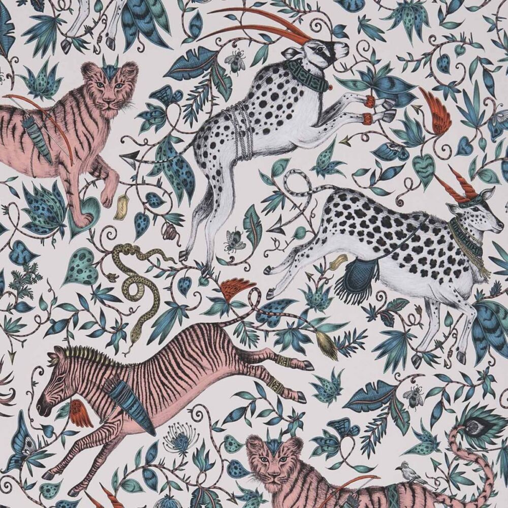 multicolour animal wallpaper from emma shipley