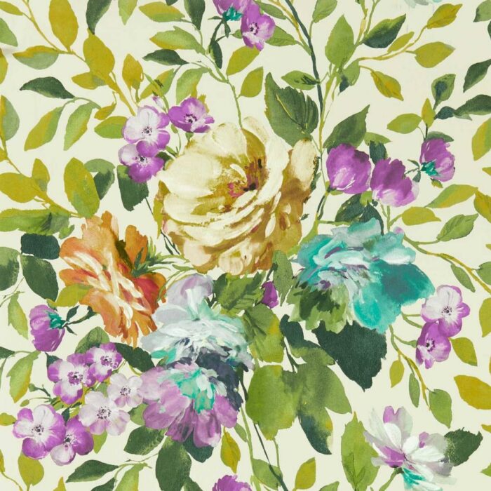 Bloom Wallpaper - Amethyst fabric swatch W0139/01